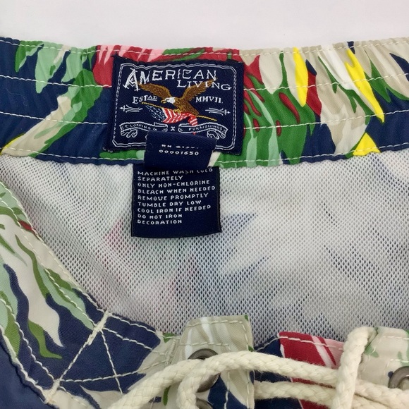 American Living Mens Board Short Swim trunk Hawaiian tropical floral sz XL - Picture 3 of 13